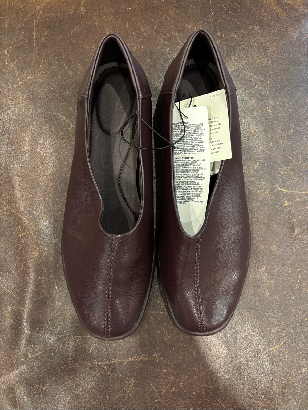 Slip-On Faux Leather Shoes in Dark Brown
